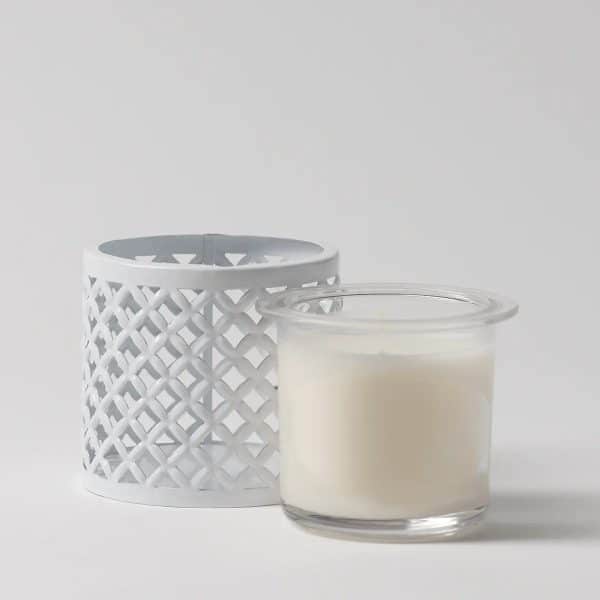 White Trellis Scentsy Candle Insert & Holder Seperated White Trellis Scentsy Candle Insert & Holder Seperated